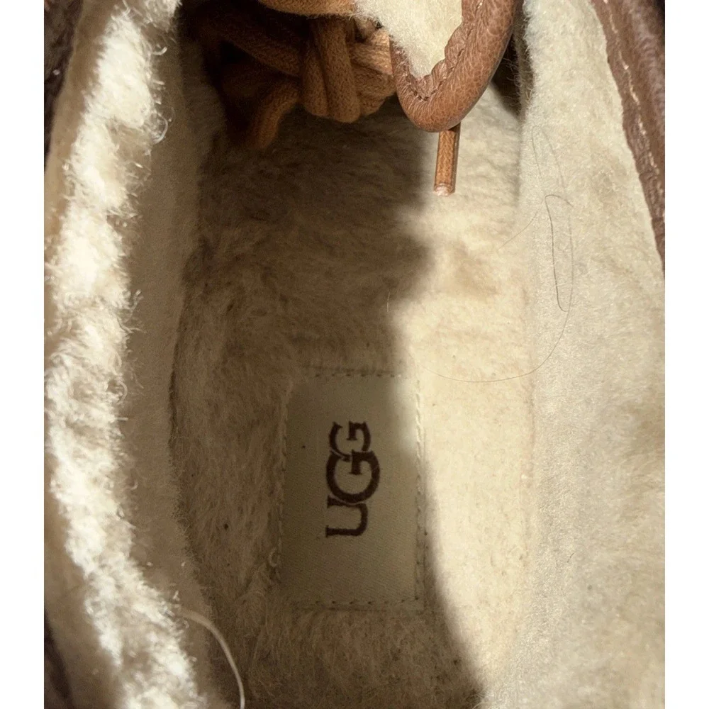 UGG Maksim Men's Size 11 Brown Suede Sherpa Lined Chukka Shoes 1016680, EUC